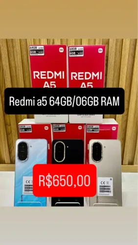 Redmi A5 4G 64GB 06GB RAM Novo Custo Benefício Capa Película Fone + Entrega Grátis