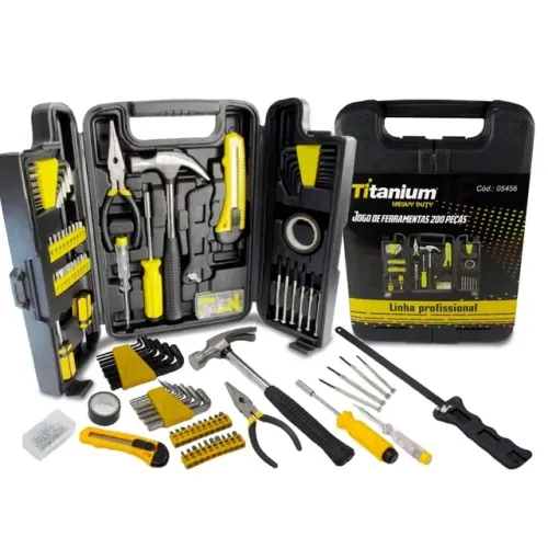 Jogo de Ferramentas 200 Peças com Maleta Completa - Titanium