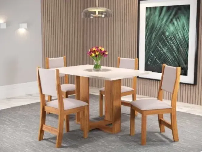 Mesa de Jantar Magic 1.20×0.80 Com 4 Cadeiras l76