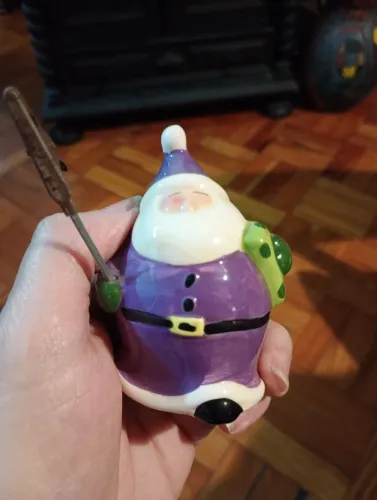 Papai Noel em cerâmica Esmaltada 