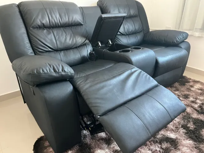 Poltrona Reclinável Cinema 2l Massagem/aquecimento Pu Preto