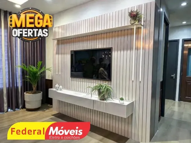 Painel ripado com led e com nicho - Entrega Rápida!