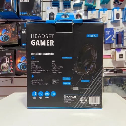 Headset Gamer USB Hoopson F-100-AZ