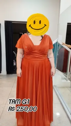 Vestido Longo Laranja - Tam G1