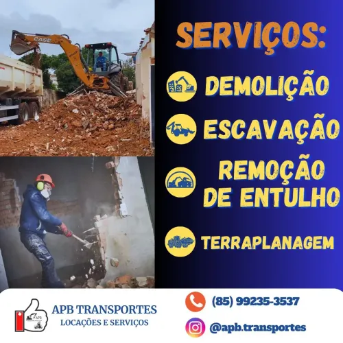 Deposito das Nações - Demolição, escavação, remoção de entulho e matérias pra construção