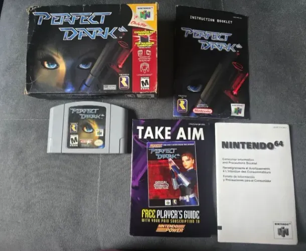 Fita Cartucho Original Perfect Dark Nintendo 64 N64 - Caixa e manuais originais - Testada