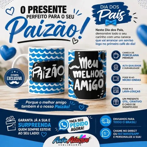 Caneca de porcelana - Dia dos pais