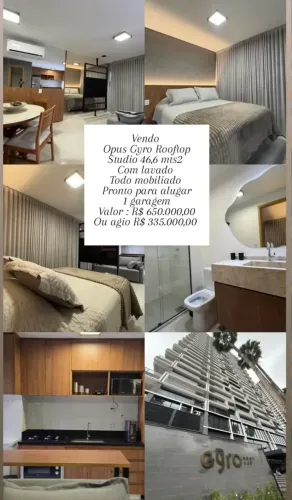 Studio à venda no Opus Gyro Rooftop Setor Marista, Goiânia