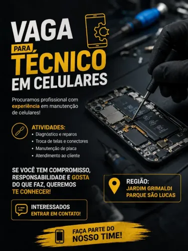 Vaga para técnico em celulares para região de são Lucas