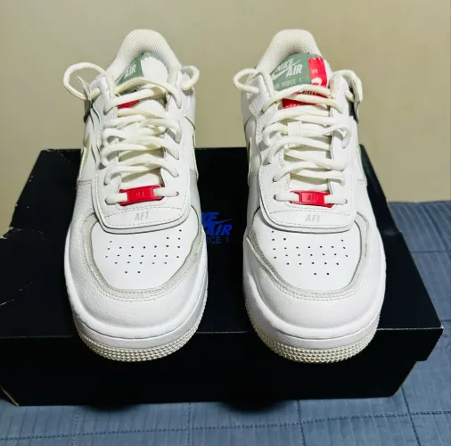 tênis nike air force 1 shadow branco/rosa/verde