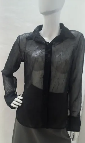 Camisa social feminina preta usado tamanho M