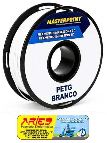 FILAMENTO IMPRESSORA 3D PETG BRANCO 1,75 MM 1 KG MASTERPRINT