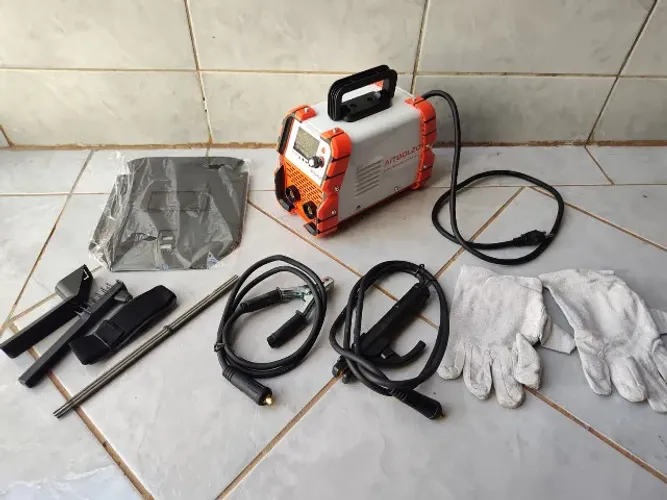 Máquina Solda Inversora 250A MMA TIG C/Eletrodo+Máscara