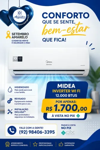 Vendo ar condicionado Midea inverter 12000 btus wi fi