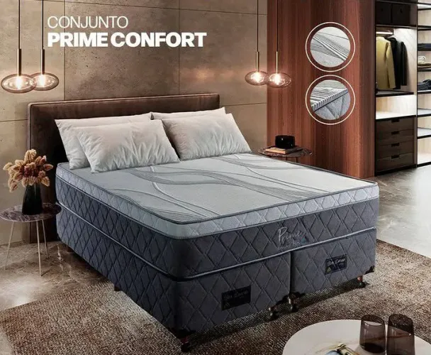 Vendo um conjunto cama e box quem 1.58x198, molas ensacadas.