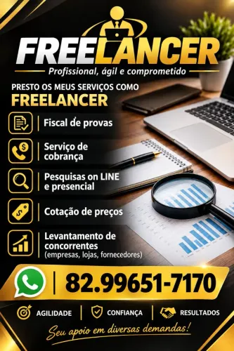 Ofereço os meus serviços como Freelancer