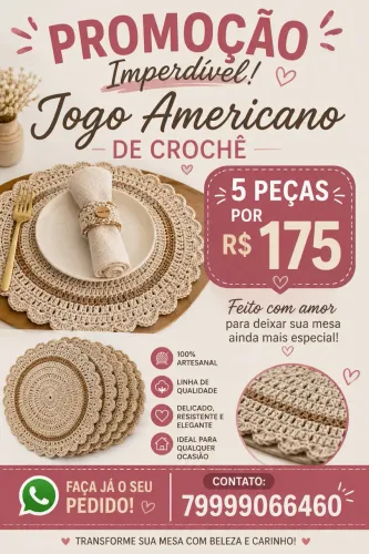 Jogo americano de crochê 