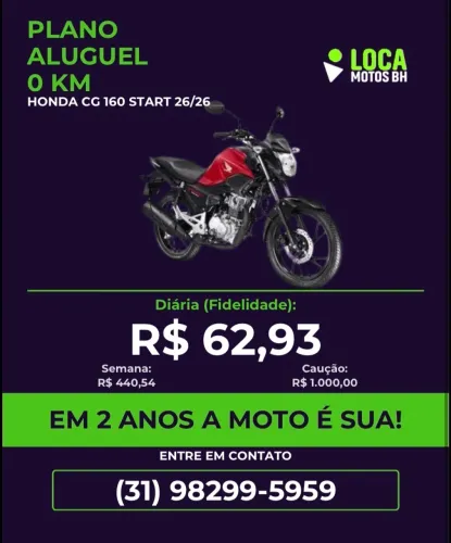PLANO ALUGUEL 0 KM HONDA CG 160 START 26/26