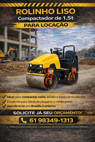 ROLO COMPACTADOR LISO (ROLINHO) LOCAÇÃO