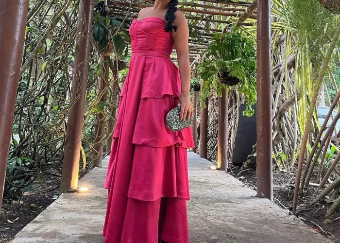 Vestido madrinha de casamento tom rosa fucsia