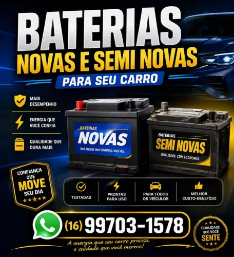 Bateria de Carro Novas e Usadas Boas
