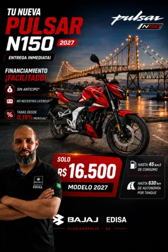  Pulsar N150  - 2027 Sin enganche + Cuotas de R$ 589 | ¡Entrega inmediata! 