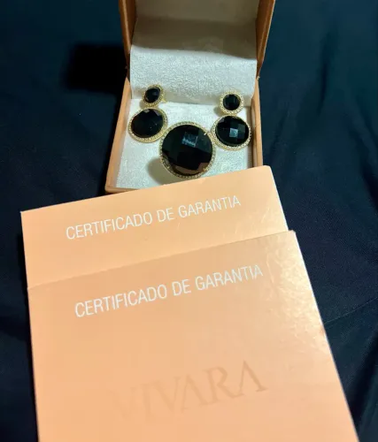 Vendo conjunto de joias Vivara ouro amarelo com diamantes