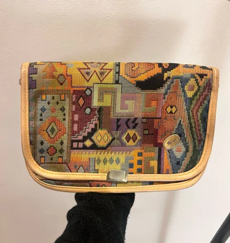 Bolsa vintage Firenze tapeçaria geométrica  