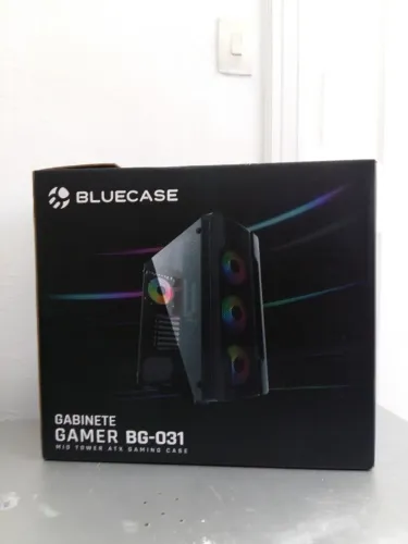 Gabinete Gamer Bluecase preto lateral de vidro usb 3.0