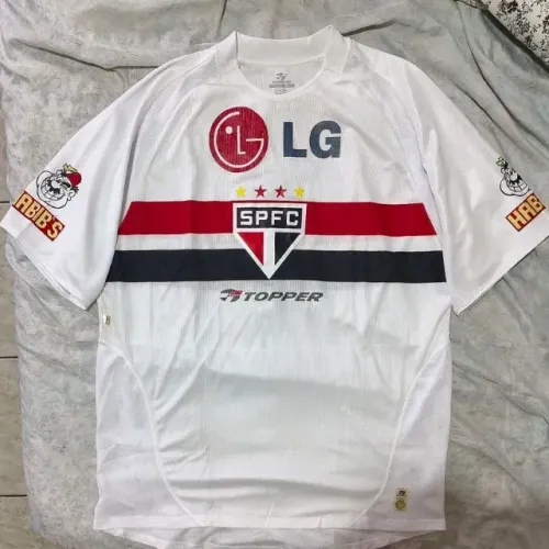 camisa original jogador 2004 2005 são paulo fc branca tamanho gg spfc