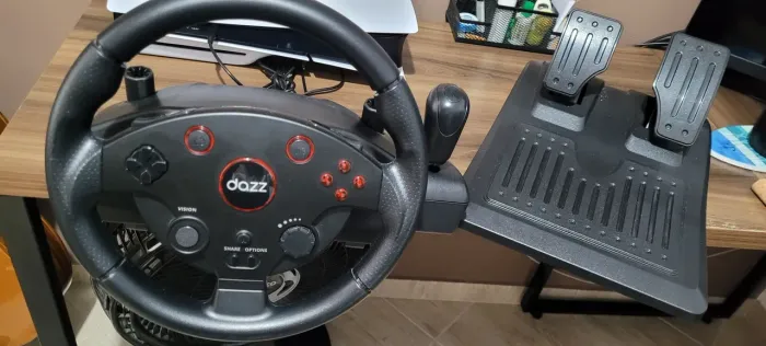Simulador Gamer Volante + Pedais Dazz (Modelo Vision)