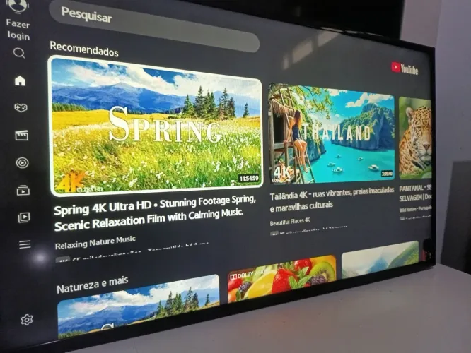 Tv 50 Smart internet wi-fi aplicativo YouTube controle
