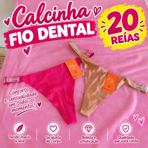Calcinha fio dental algodão