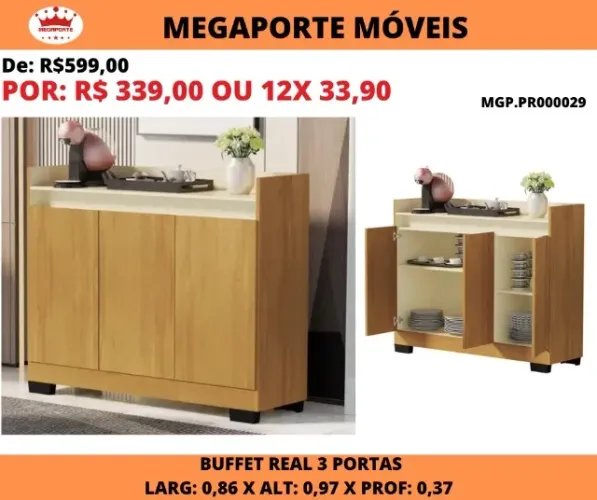 APARADOR BUFFET 03 PORTAS