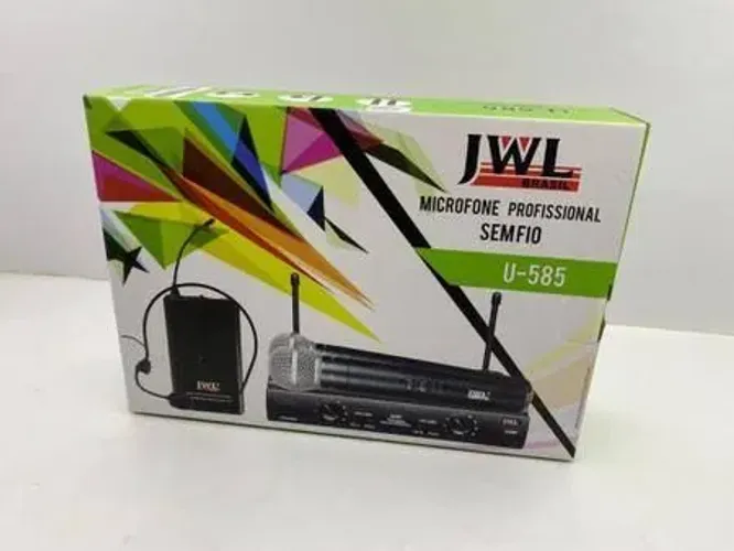 Kit 2 microfones sem fio JWL com base