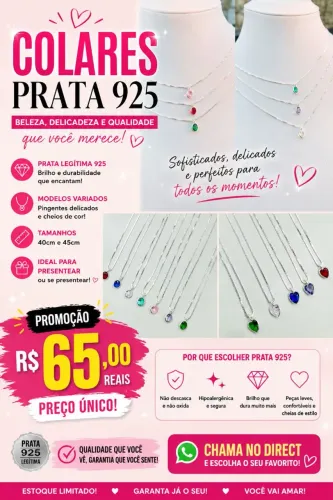 Colar prata 925 legítimo 