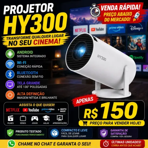 BAIXOU!!! OPORTUNIDADE! PROJETOR HY300 ANDROID - APENAS R$ 150!