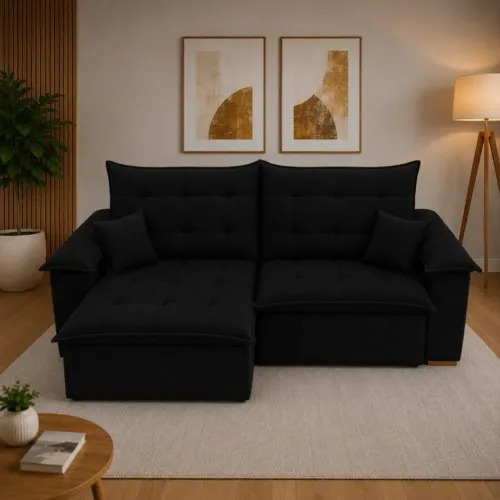 Sofa Retrátil e Reclinável Níger 2.50m - Entrega Rápida