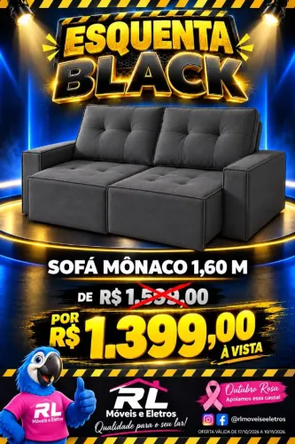 Oferta Black Friday Sofá Mônaco Novo/Pronta Entrega