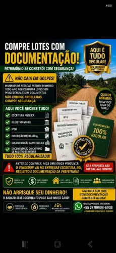 GUARAPARI, NÃO COMPRE UM LOTE. COMPRE ESCRITURA, RGI E SEGURANÇA! ACEITO PROPOSTAS, TROCA