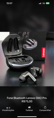 Fone Bluetooth Lenovo GM2 Pro