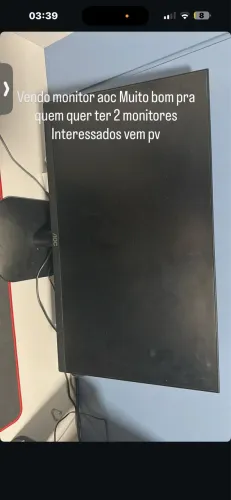 Monitor aoc 100hz e 20p muito bom pra segundo monitor