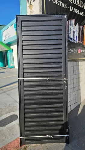 PORTAS DE ALUMÍNIO PRETO 60CM, 70CM OU 80CM VENEZIANA - DIRETO DA FÁBRICA