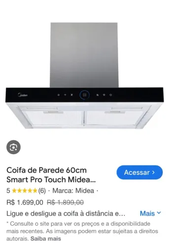 COIFA MIDEA NOVA - NA CAIXA