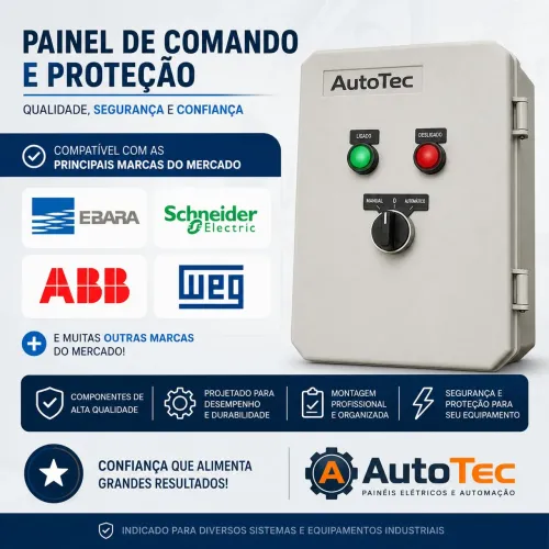 Painel para Bombas / Motores trifásicos de 1.5cv / 2cv 2.5 a 4A