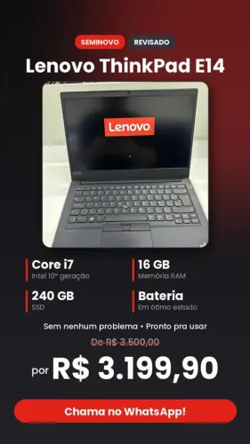 Notebook lenovo thinkpad e14 i7