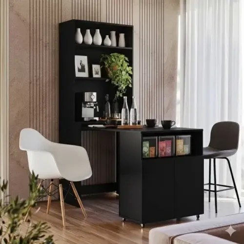Mesa de escritório preta dobravel