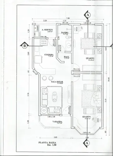 CASA LINEAR - 2 QUARTOS COM GARAGEM