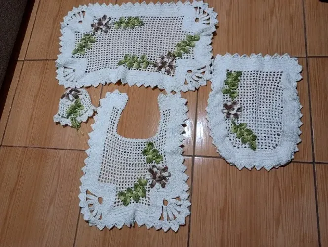 Jogo de Tapetes para Banheiro com 4 Peças