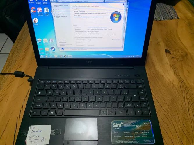 Notebook Positivo Sim+ 1495M Semi Novo - Bateria Fraca - Não tem Cabo Carregador!